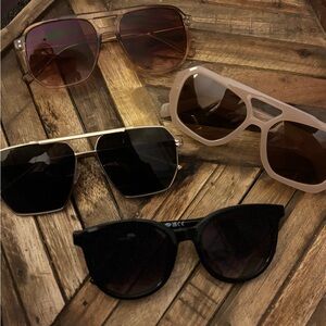 🕶️ Sunglasses Bundle – 4 Pairs | Trendy Neutral Styles